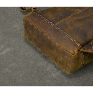 Men's Vintage Handmade Genuine Leather Crazy Horse Daypack Backpack  -  GeraldBlack.com
