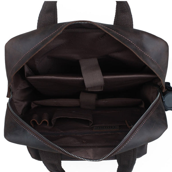 Men's Vintage Handmade Multi-pocket Daypack College Student Backpack  -  GeraldBlack.com