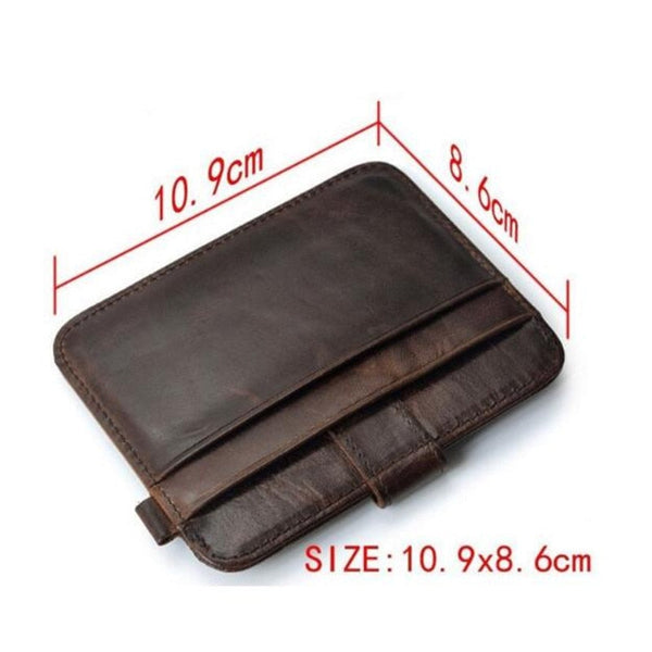 Men's Vintage Luxury Solid Pattern Genuine Leather Clamp Mini Wallet  -  GeraldBlack.com