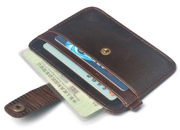Men's Vintage Luxury Solid Pattern Genuine Leather Clamp Mini Wallet  -  GeraldBlack.com