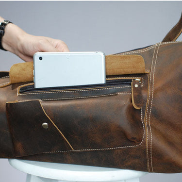 Men's Vintage Multifunctional Genuine Leather Travel Shoulder Backpack  -  GeraldBlack.com