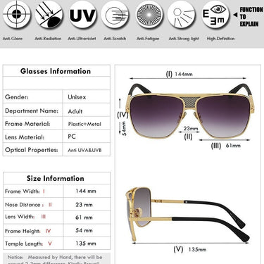 Men's Vintage Oversized Frame Goggle Summer Style Designer Sunglasses  -  GeraldBlack.com