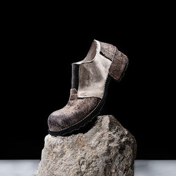 Men's Vintage Patchwork Slip-on Elastic Band Cowhide Designer Shoes  -  GeraldBlack.com
