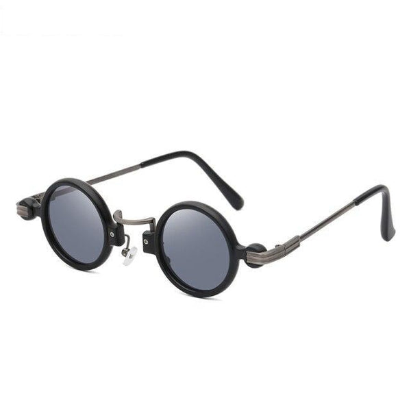 Men's Vintage Round Luxury Steampunk Style Sunglasses with Box - SolaceConnect.com