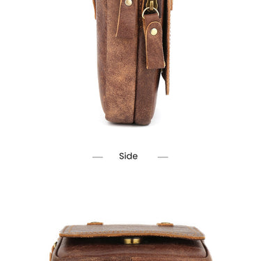 Men's Vintage Style Genuine Leather Phone Pouch Belt Fanny Pack  -  GeraldBlack.com