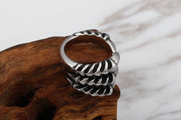 Men's Vintage Style Punk Gothic Stainless Steel Classic Biker Rings  -  GeraldBlack.com