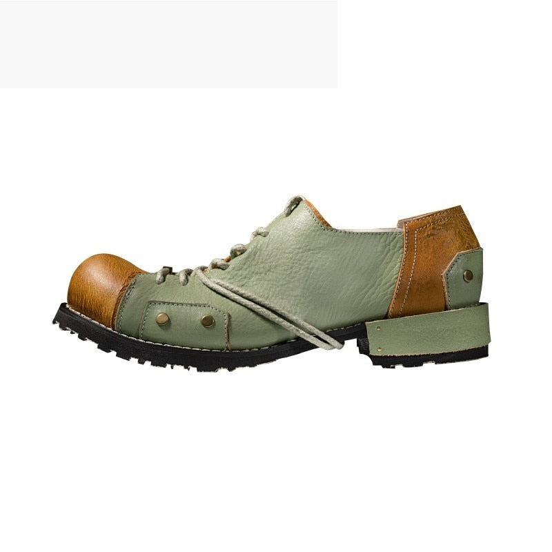 Men's Vintage Summer Genuine Leather Round Toe Lace Up Dress Shoes  -  GeraldBlack.com
