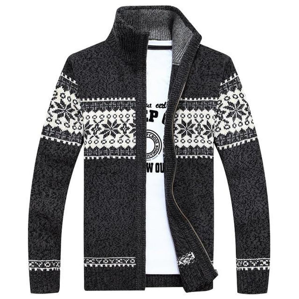 Men's Warm Patchwork Windbreaker Knitted Cardigan Sweaters Sweaters - SolaceConnect.com