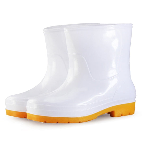 Men's Waterproof Anti-slip Knee-high Round Toe Slip-On Rain Boots  -  GeraldBlack.com