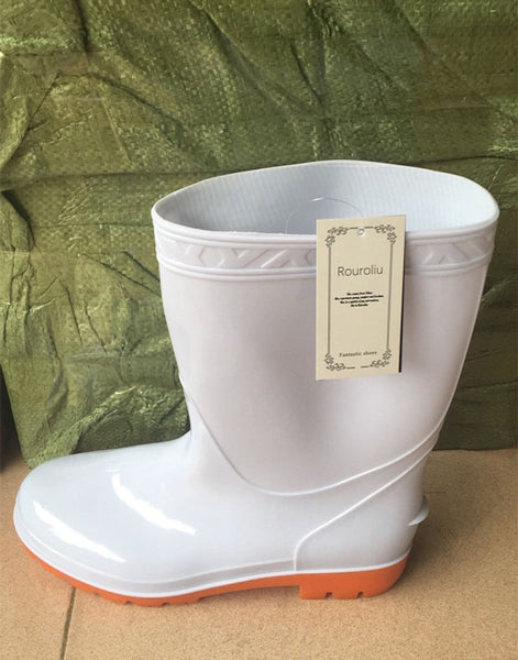 Men's Waterproof Anti-slip Knee-high Round Toe Slip-On Rain Boots  -  GeraldBlack.com