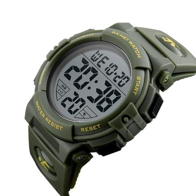 Color Led Dial Men's Waterproof Digital Big Dial 50M Chronograph LED Clocks Wristwatc ...