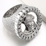 Men's Wide Paved Cz Crystal Vintage Jesus Face Rings Jewelry - SolaceConnect.com