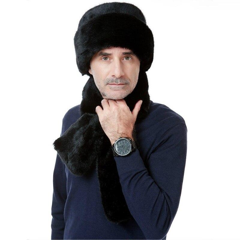 Men's Winter Casual Faux Fur Flat Cap Beanie Thick Claus Mink Hat  -  GeraldBlack.com