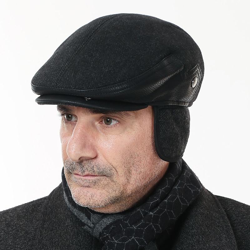Men's Winter Thick Warm Baseball Peaked Cap with Ear Protection  -  GeraldBlack.com