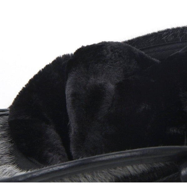 Men's Winter Warm Flat Imitation Mink Fur Cap with Ear Protection - SolaceConnect.com