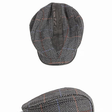Men's Wool Beret Vintage Plaid Cap for Autumn Winter in Retro Style - SolaceConnect.com