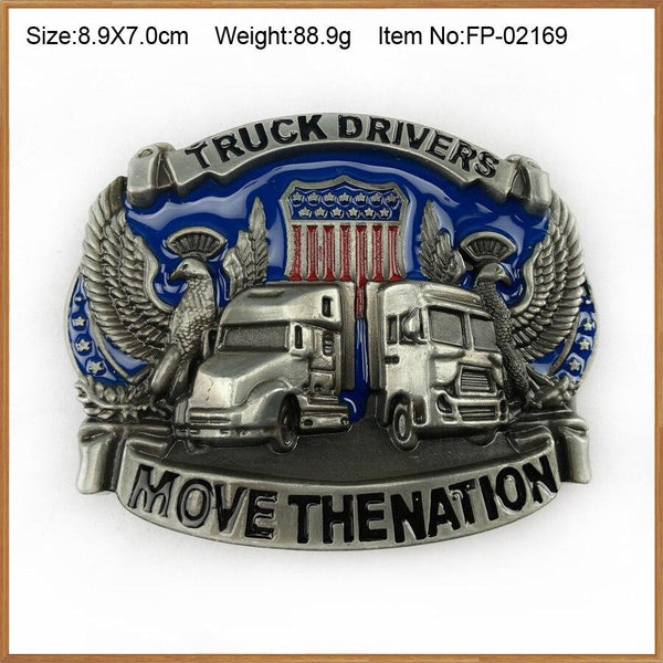 Men's Zinc Alloy Retro Truck Drivers Belt Buckle with 4cm Width Loop - SolaceConnect.com