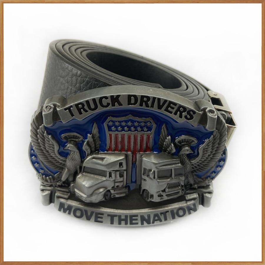 Men's Zinc Alloy Retro Truck Drivers Belt Buckle with 4cm Width Loop  -  GeraldBlack.com