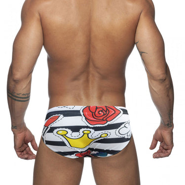 Men Sexy Rose Strips Swimming Short Water Sports Beach Pants Swimsuit Swimwear  -  GeraldBlack.com