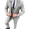 Men Silver Grey Blazer Pants Vest 3 Pieces Slim Fit Casual Groomsmen Lapel Business Tuxedos for  -  GeraldBlack.com