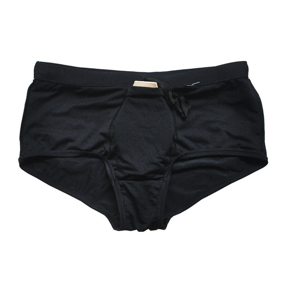 Men Solid Color Boxer Surfing Pants Slips Nylon Stretch Swimming Trunks Underwear  -  GeraldBlack.com