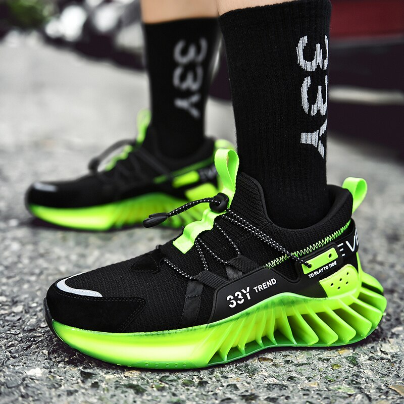 Men Spring Trend Lace Up Sport Air Cushion Light Walking Breathable Vulcanized Running Casual Shoes  -  GeraldBlack.com