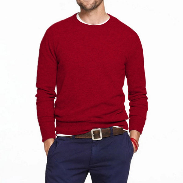 Men Sweater Pullovers Male Sweaters Solid Cotton knitwears Slim Sweater Jersey Boy Knitwear Spring Winter Navy Christmas Jumper  -  GeraldBlack.com