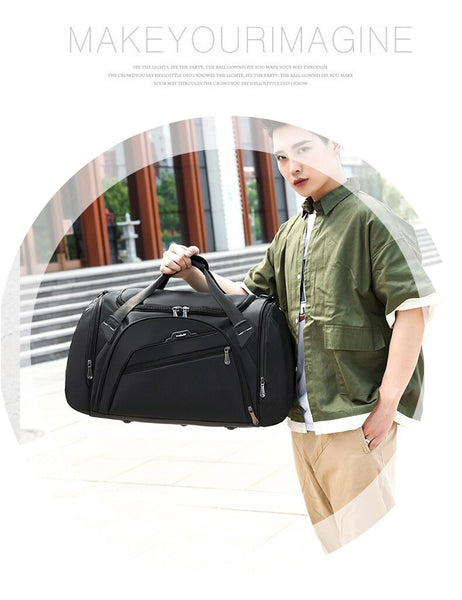 Men Travel Bag Large Capacity Portable Handbag Quality Nylon Shoulder Bags Casual Duffel Bag Solid  -  GeraldBlack.com