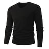Men V Neck-Black Pullover Thicken Cotton Autumn Winter Jersey Sweatshirt Sweaters Boy Jumpers  -  GeraldBlack.com