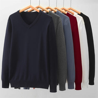 Men V Neck-Black Pullover Thicken Cotton Autumn Winter Jersey Sweatshirt Sweaters Boy Jumpers  -  GeraldBlack.com