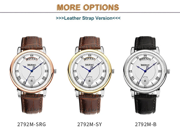 Men Watch Quartz Day Date Stainless Steel Wristwatch Sapphire Waterproof Watches  -  GeraldBlack.com