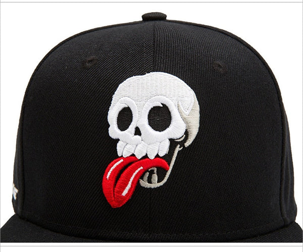 Men Women Embroidery Skull Tongue Baseball Cap Hip Hop Casquette Chapeau Bone Masculino Gorro Snap  -  GeraldBlack.com