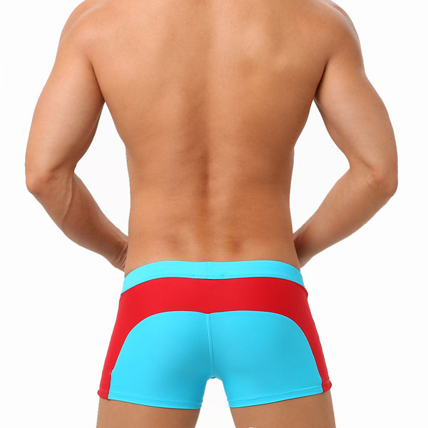 Mens Swimwear Push-Up Swimming Trunks Boxer With Pocket Breathable Swim Suit Speed Beach Shorts  -  GeraldBlack.com