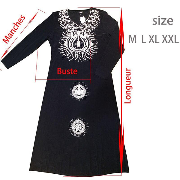Abaya Dubai Middle East Embroidery Ironing Black Maxi Muslim Robe Kaftan African Dress For Women - SolaceConnect.com