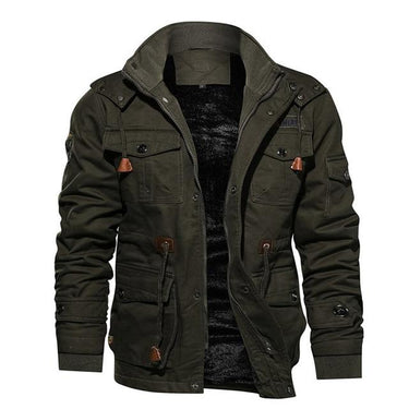 Military Thicken Fleece Casual Hooded Pilot Cargo Cotton Jackets for Men - SolaceConnect.com