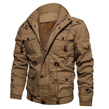 Military Thicken Fleece Casual Hooded Pilot Cargo Cotton Jackets for Men  -  GeraldBlack.com