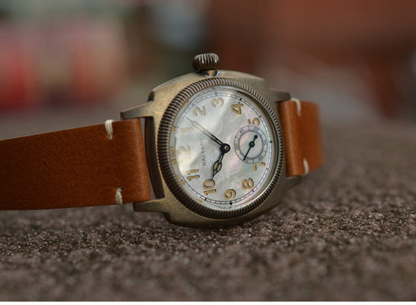 Military Watch Men Vintage 36mm Hand Wind Mechanical Wristwatches Dome Sapphire Luminous 200m Waterproof Clocks  -  GeraldBlack.com