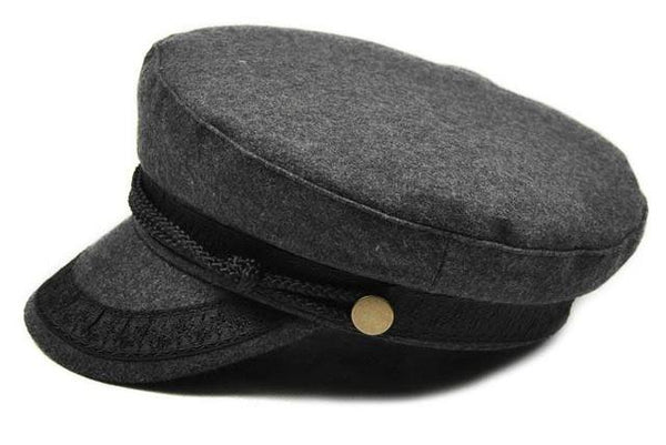 Military Winter Knitted Cap Flat Top Black Grey Casquette Unisex Hats - SolaceConnect.com