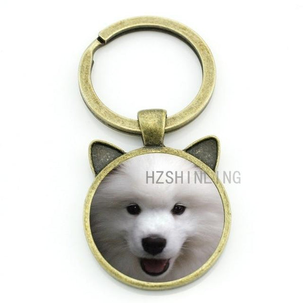 Mini Samoyed Yavrusu Scottish Terrier Schnauzer Shepherd Puppy Dog Keychain - SolaceConnect.com