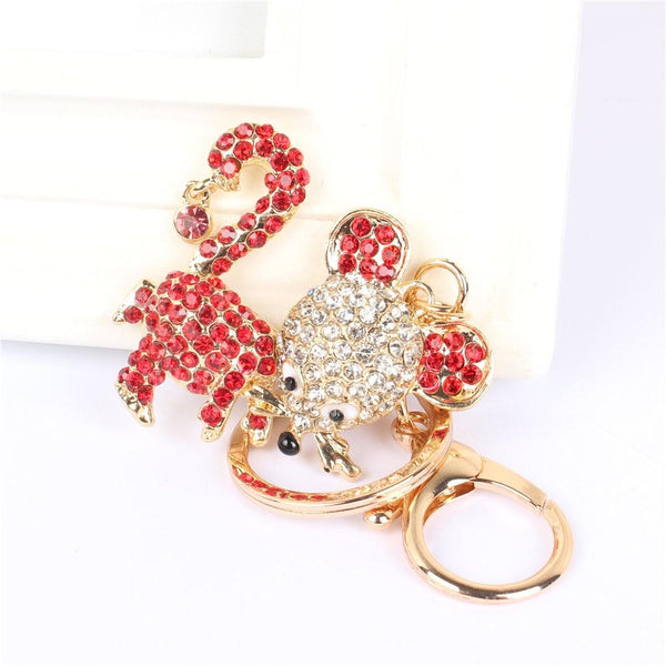 Mixed Color Rat Rhinestone Crystal Charm Purse Pendant & Key Chain - SolaceConnect.com