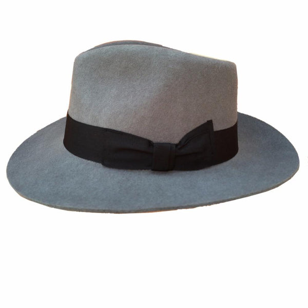 Mobster Designed Classic Grey Men's Wool Felt Godfather Fedora Gangster Hat  -  GeraldBlack.com
