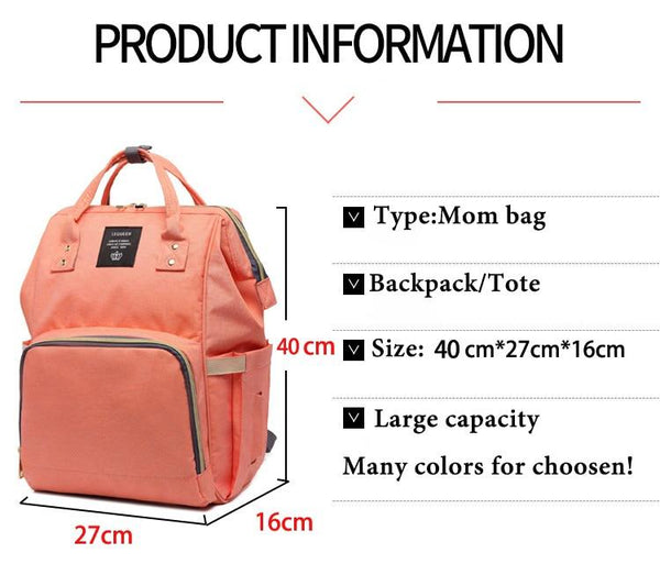 Mom's Fashion Designer Large Capacity Nursing Baby Travel Backpack - SolaceConnect.com