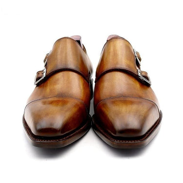 Monk Genuine Calf Leather Outsole Patina Brown Dress Shoe for Men - SolaceConnect.com