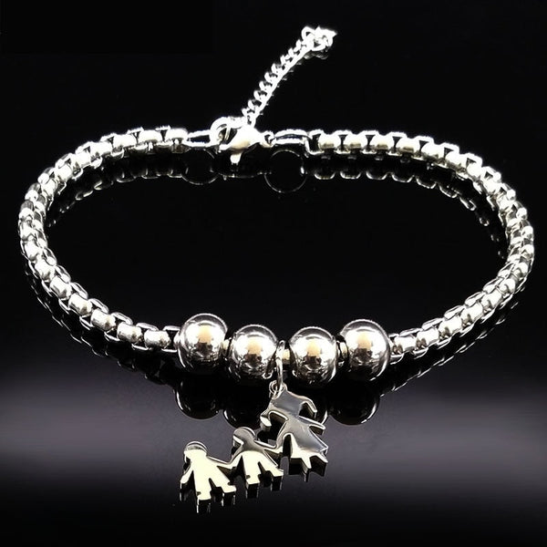 Mother and Daughter Stainless Steel Fashion Bracelet for Women  -  GeraldBlack.com