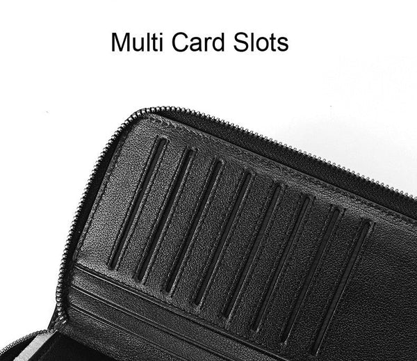 Multi Card Position Crocodile Leather Double Zipple Men Clutch Bag Business Large Capacity Long Wallet 50  -  GeraldBlack.com