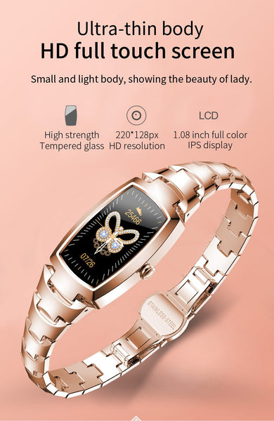 Luxury Smart Watch Women Full Touch Smartwatch Multi-sports Fitness Tracker Heart Rate Monitor - SolaceConnect.com