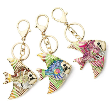 Multicolored Tropical Goldfish Keyrings Keychains Holder for Women Bag  -  GeraldBlack.com