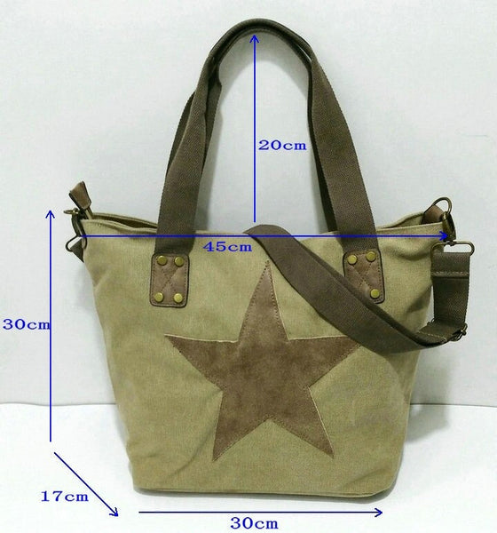 Multifunctional Sequined Star Studded Glitter Canvas Handbag for Travel  -  GeraldBlack.com