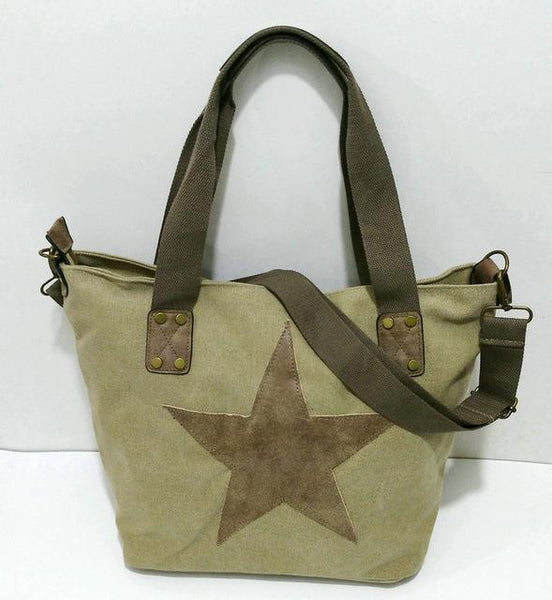 Multifunctional Sequined Star Studded Glitter Canvas Handbag for Travel - SolaceConnect.com
