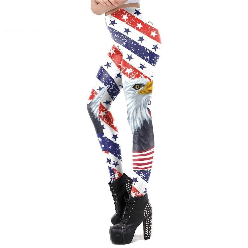 National Flag Print Slim Fit Sexy Women's Leggings for Fitness Workout  -  GeraldBlack.com
